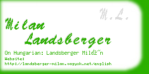milan landsberger business card